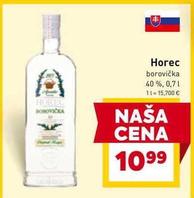 Horec borovička 40%, 0,7l v akcii