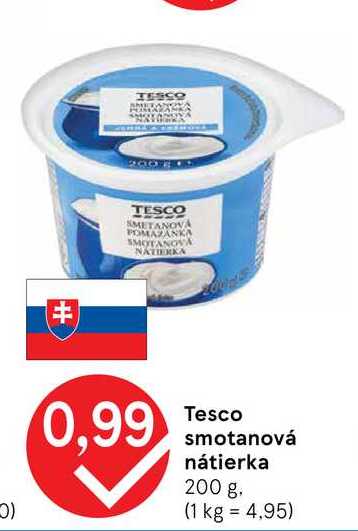 Tesco smotanová nátierka 200 g
