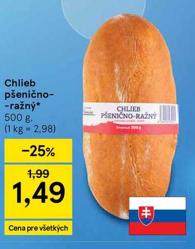 Chlieb pšenično-ražný 500 g