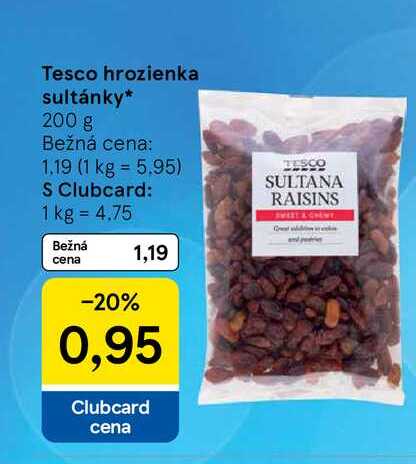 Tesco hrozienka sultánky 200 g