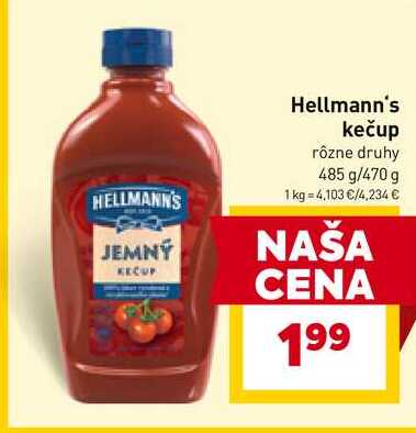 Hellmann's kečup rôzne druhy 485 g/470 g 