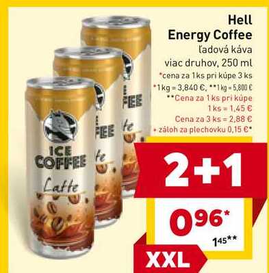 Hell Energy Coffee ľadová káva viac druhov, 250 ml 