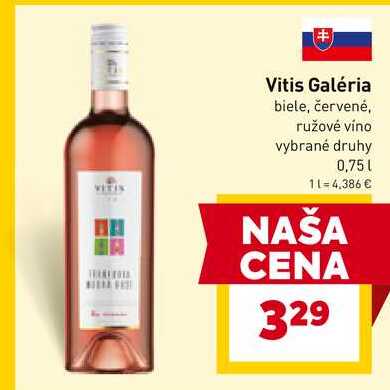 Vitis Galéria biele, červené, ružové víno vybrané druhy 0,75l