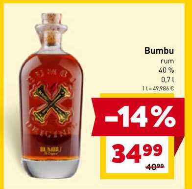 Bumbu rum 40% 0,7l