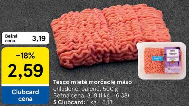 Tesco mleté morčacie mäso, 500 g