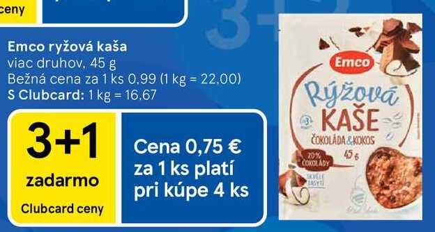 Emco ryžová kaša, 45 g 