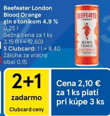 Beefeater London Blood Orange gin s tonikom 4,9 %, 0,25 l