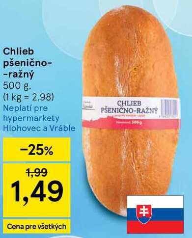 Chlieb pšenično-ražný, 500 g