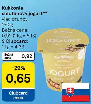 Kukkonia smotanový jogurt, 150 g 