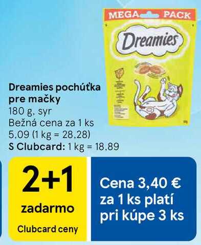 Dreamies Dreamies pochúťka pre mačky, 180 g