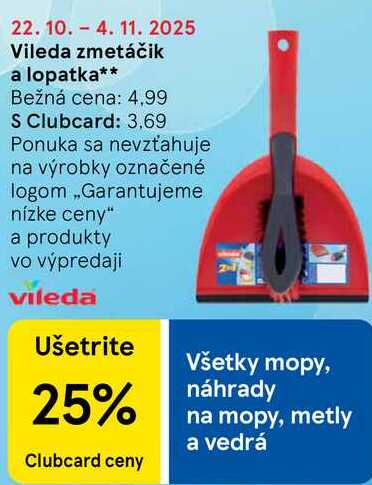 Vileda zmetáčik a lopatka