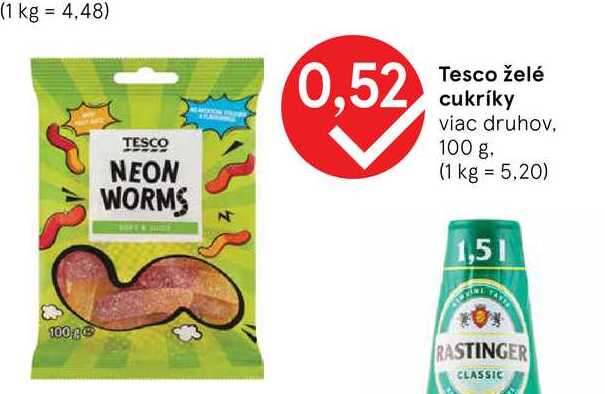 Tesco želé cukríky viac druhov 100 g