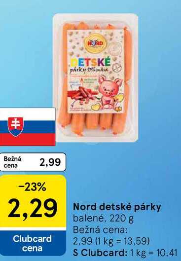 Nord detské párky balené, 220 g
