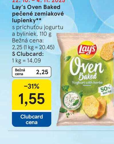 Lay's Oven Baked pečené zemiakové lupienky 110g
