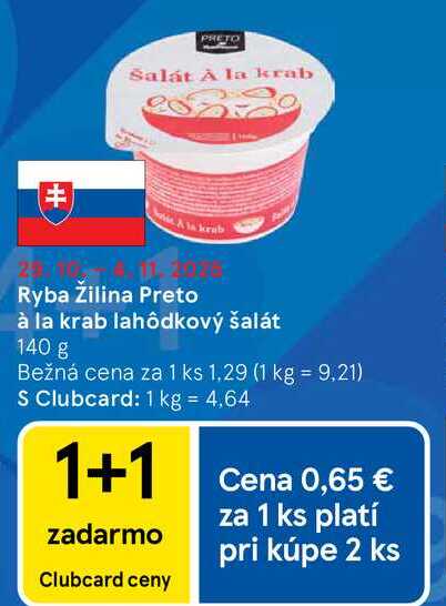 Ryba Žilina Preto à la krab lahôdkový šalát 140 g