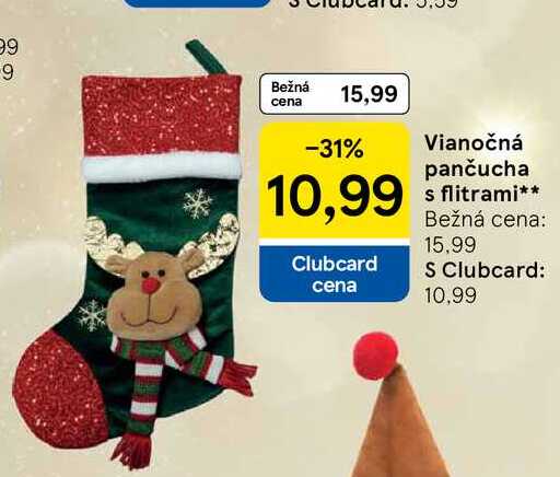 Vianočná pančucha s flitrami