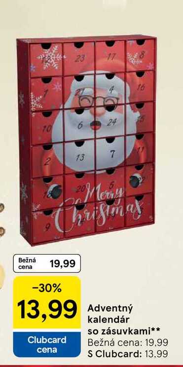 Adventný kalendár so zásuvkami
