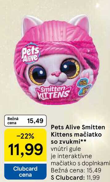 Pets Alive Smitten Kittens mačiatko so zvukmi