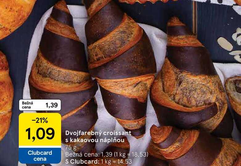 Dvojfarebný croissant s kakaovou náplňou 75 g