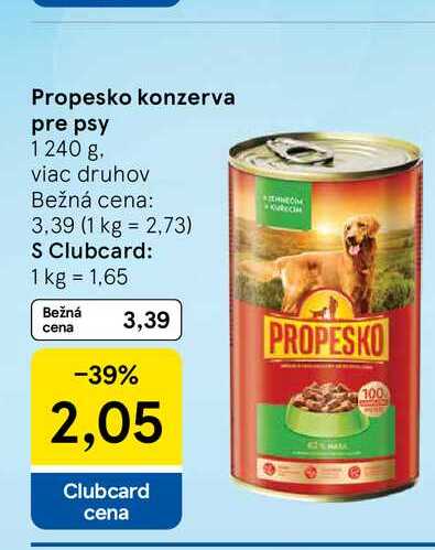 Propesko konzerva pre psy 1 240 g