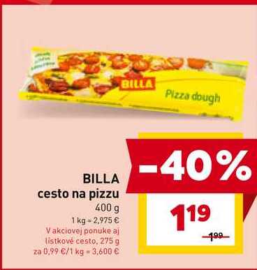 BILLA cesto na pizzu 400 g