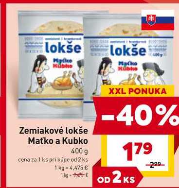 Zemiakové lokše Maťko a Kubko 400 g