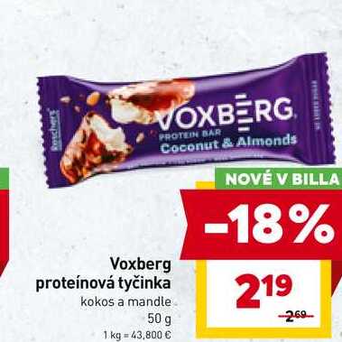 Voxberg proteínová tyčinka kokos a mandle 50 g 