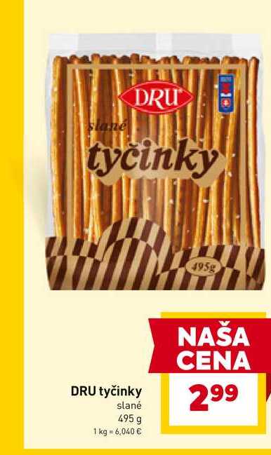 DRU tyčinky slané 495 g