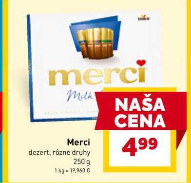 Merci dezert, rôzne druhy 250 g