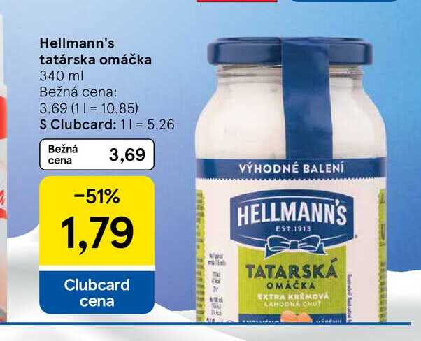 Hellmann's tatárska omáčka 340 ml