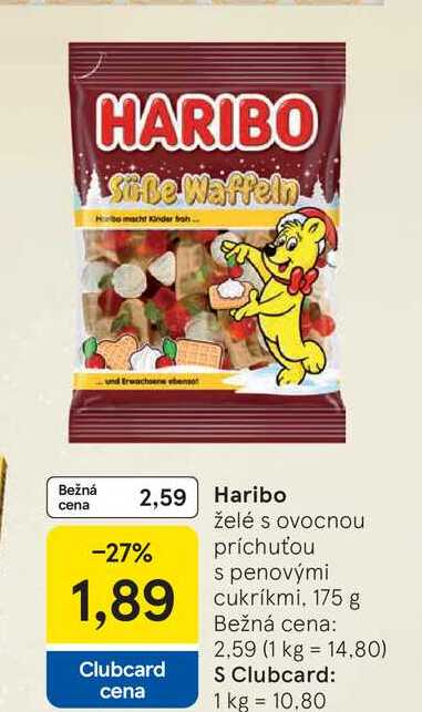 HARIBO želé s ovocnou príchuťou s penovými cukríkmi, 175 g