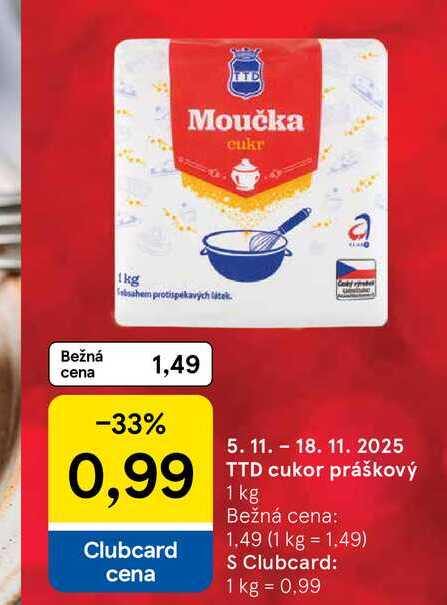 TTD cukor práškový 1 kg 