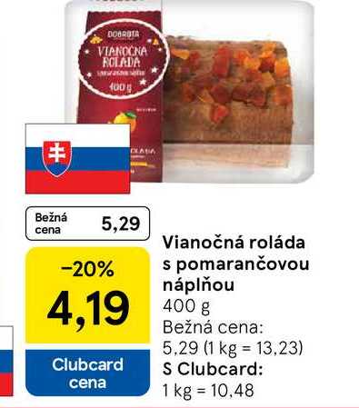 Vianočná roláda s pomarančovou náplňou 400 g