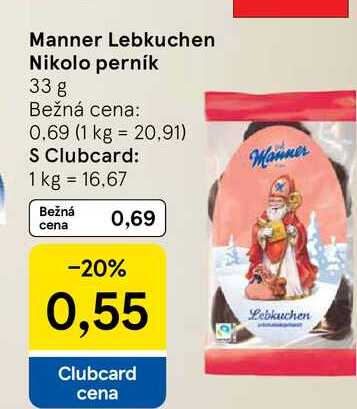 Manner Lebkuchen Nikolo perník 33 g