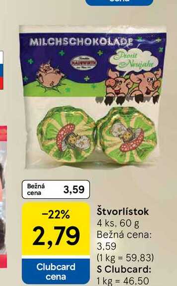 Štvorlístok 4 ks, 60 g