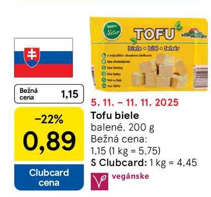 Tofu biele balené, 200 g