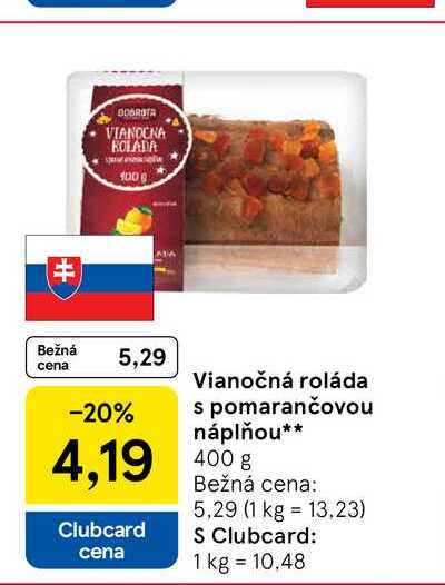Vianočná roláda s pomarančovou náplňou 400g
