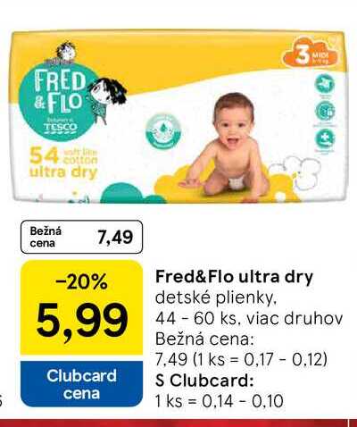 Fred&Flo ultra dry detské plienky
