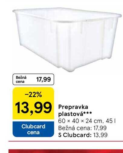 Prepravka plastová 60 x 40 x 24 cm, 45l