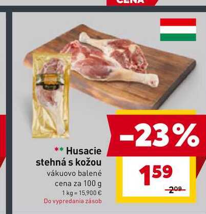 Husacie stehná s kožou vákuovo balené cena za 100 g