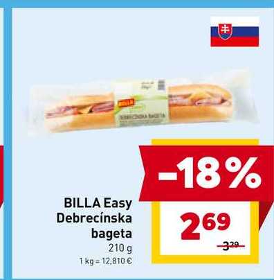 BILLA Easy Debrecínska bageta 210 g