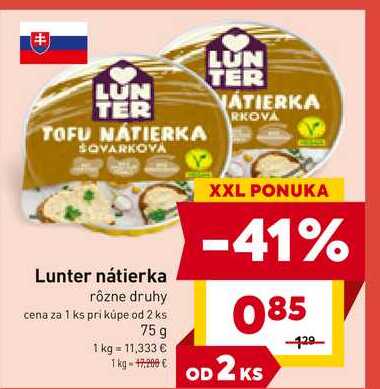 Lunter nátierka rôzne druhy 75g