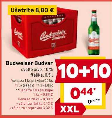 Budweiser Budvar svetlé pivo, 10% fľaška, 0,5l