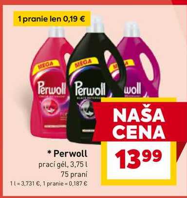 Perwoll prací gél, 3,75l 75 praní