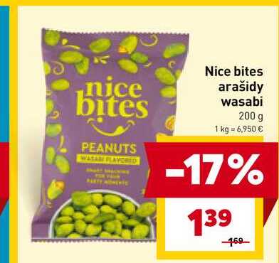 Nice bites arašidy wasabi 200 g 