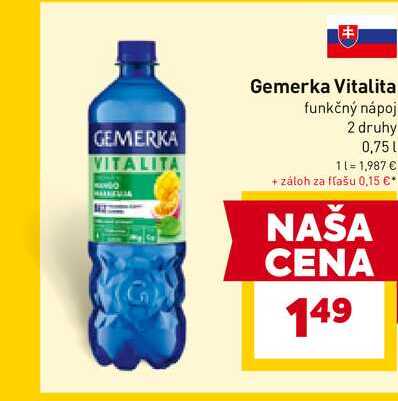 Gemerka Vitalita funkčný nápoj 2 druhy 0,75l