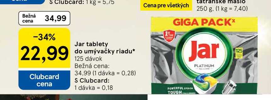 Jar tablety do umývačky riadu 125 dávok