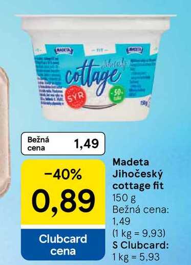 Madeta Jihočeský cottage fit 150 g