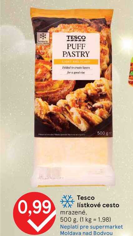 Tesco lístkové cesto mrazené 500 g