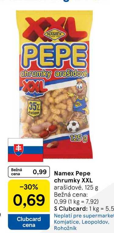 Namex Pepe chrumky XXL arašidové, 125 g